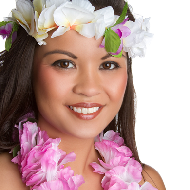 woman in hawaiian dress